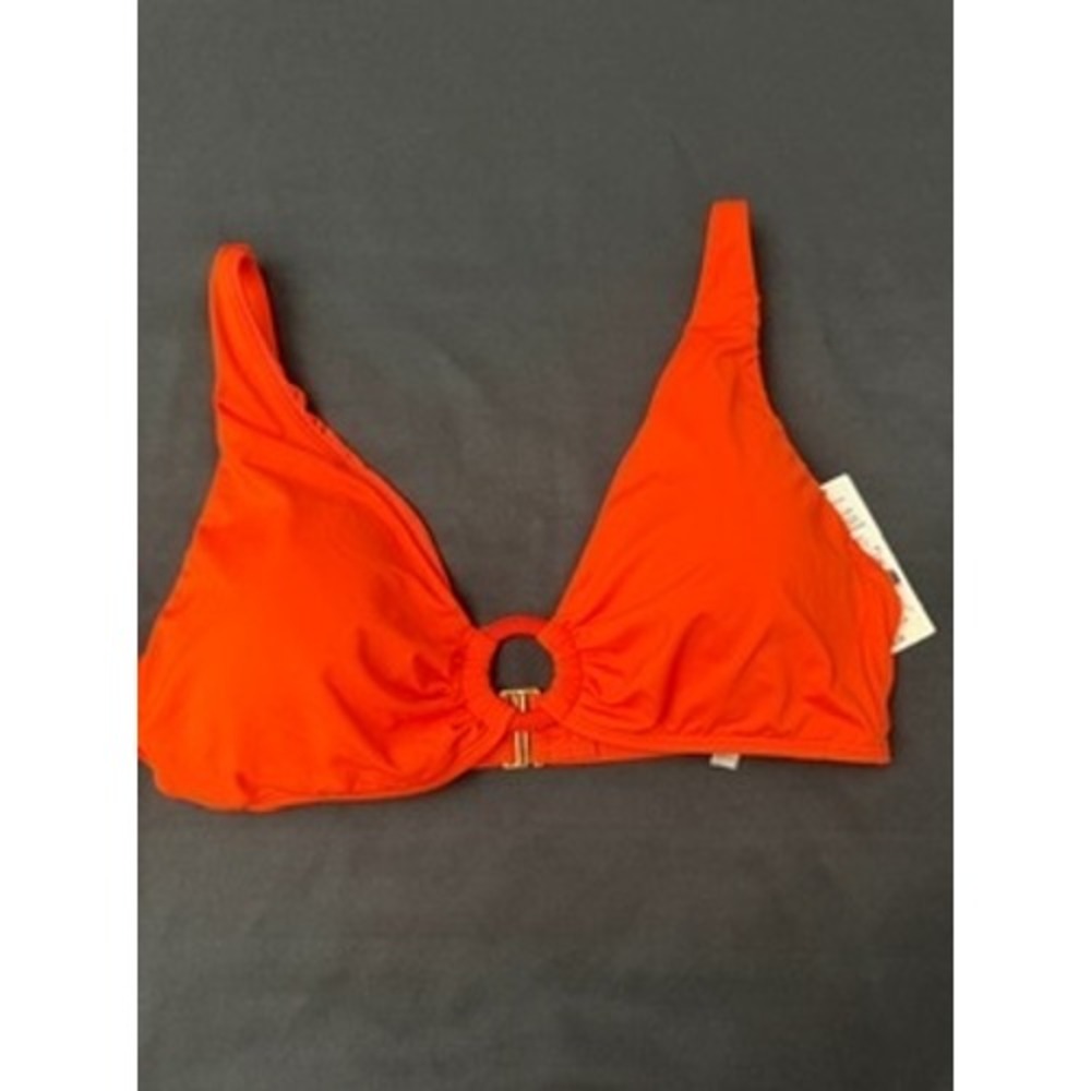 NWT Lauren Ralph Lauren Bikini Top Women Orange O-Ring Triangle 6 $95 - Picture 3 of 7